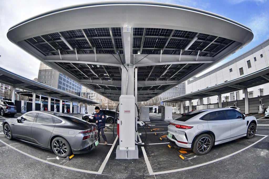 EVs being charged at a smart green supercharging and battery-swapping station that can simultaneously service 57 electric vehicles in Beijing, China, on December 26, 2024. Photo: Xinhua EVs being charged at a smart green supercharging and battery-swapping station that can simultaneously service 57 electric vehicles in Beijing, China, on December 26, 2024. Photo: Xinhua