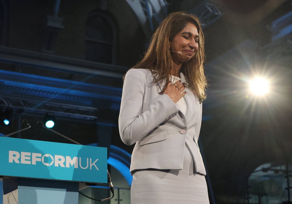 Suella Braverman after announcing she has defected from the Conservative Party. Photo: Reuters