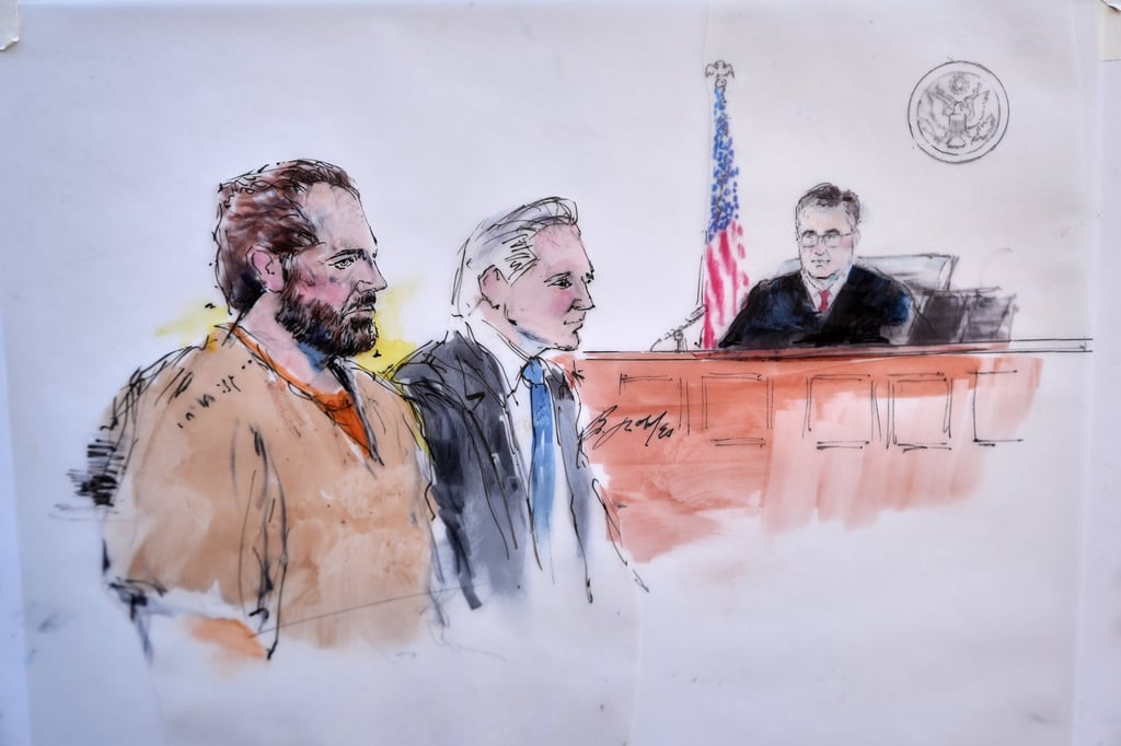 Ryan Wedding and his defence lawyer Anthony Colombo in court. Illustration: Bill Robles via AP Ryan Wedding and his defence lawyer Anthony Colombo in court. Illustration: Bill Robles via AP