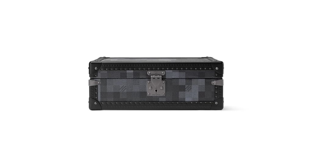 The Louis Vuitton Coffret 8 Montres in Damier Graphite canvas (US$9,580) is accented with black leather trim. Photo: Handout