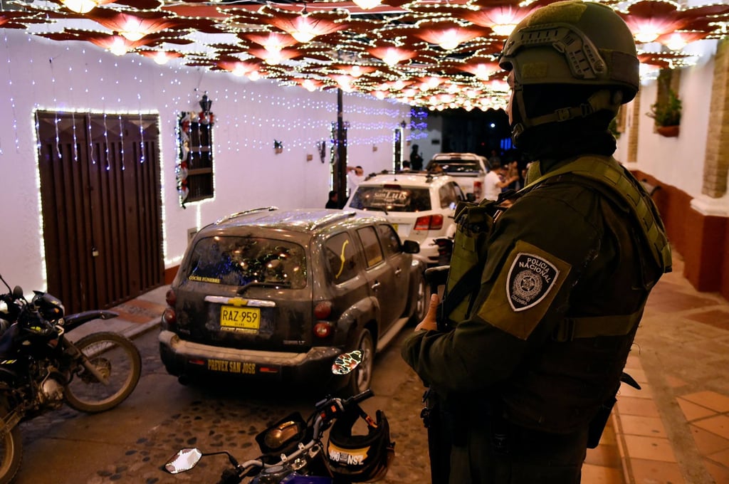 Funeral hearses carrying the bodies. Photo: AFP Funeral hearses carrying the bodies. Photo: AFP