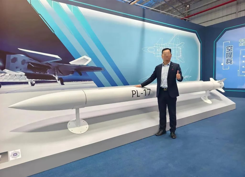 Photo circulating on Chinese social media appears to show full-size PL-17 missile or a mock-up. Photo: Weixin Photo circulating on Chinese social media appears to show full-size PL-17 missile or a mock-up. Photo: Weixin
