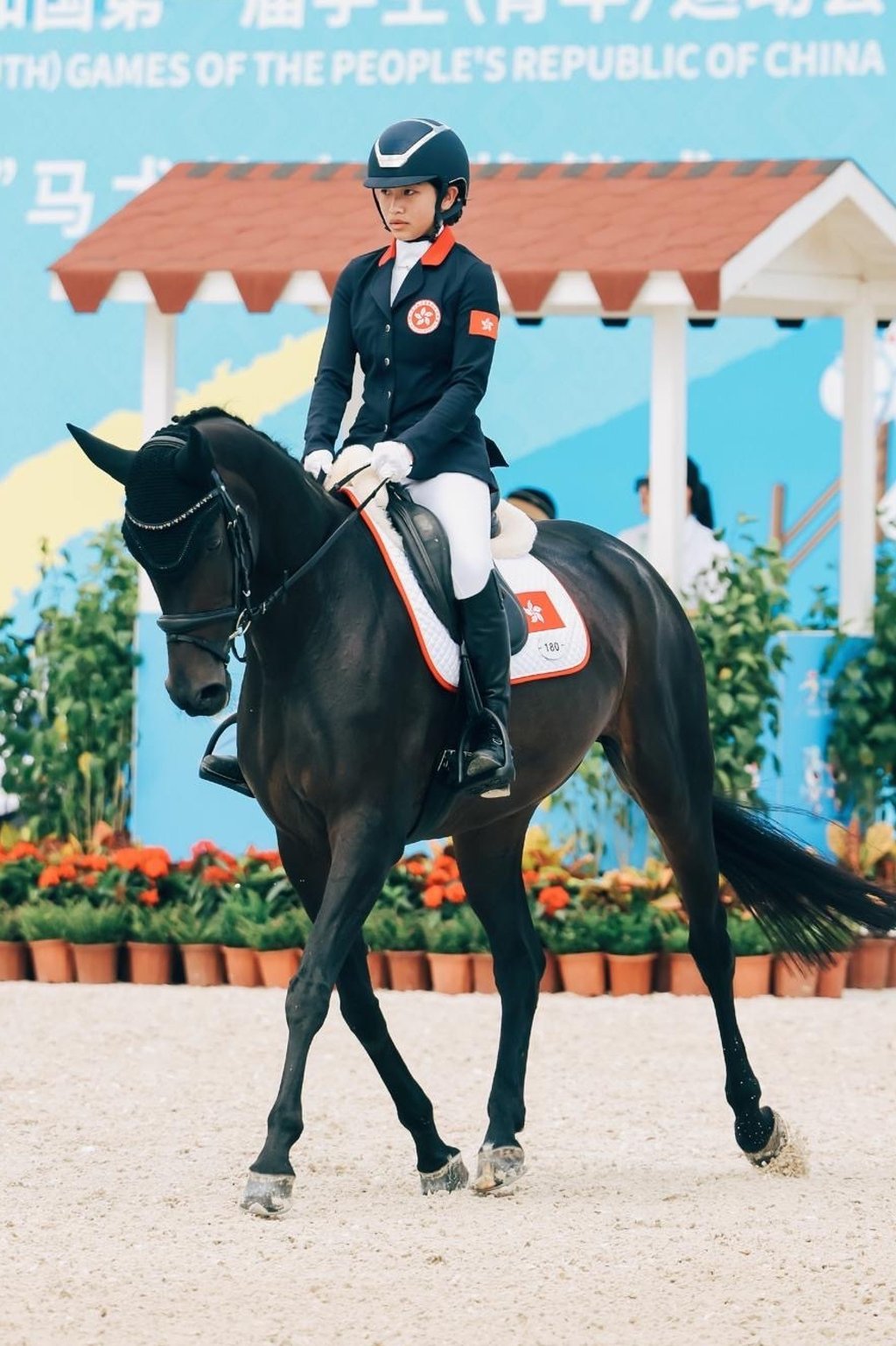Ka-ching takes part in the National Student (Youth) Games in Guangxi in 2023. Photo: Hong Kong Equestrian Federation