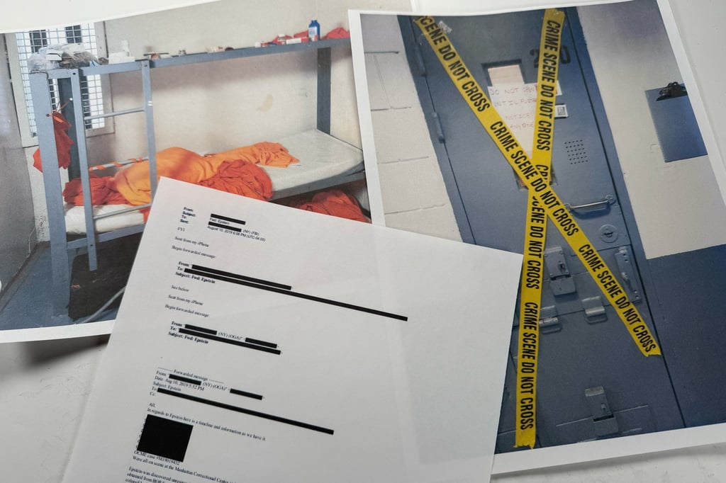 An email and some of the images included in the latest Epstein files are seen on Friday. Photo: AP