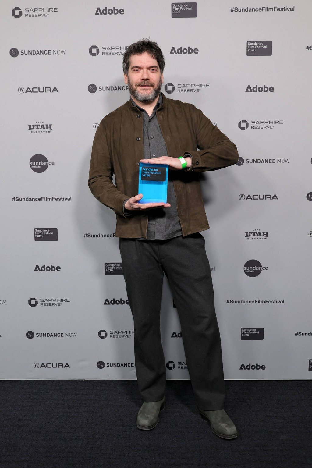 Filmmaker Felipe Bustos Sierra, winner of the World Cinema Documentary Special Jury Award for Civil Resistance for ‘Everybody to Kenmure Street’, at the Sundance Film Festival in Utah on Friday. Photo: via AFP