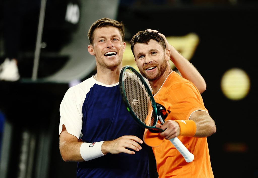 Neal Skupski (left) and Christian Harrison won in their first grand slam together. Photo: Reuters