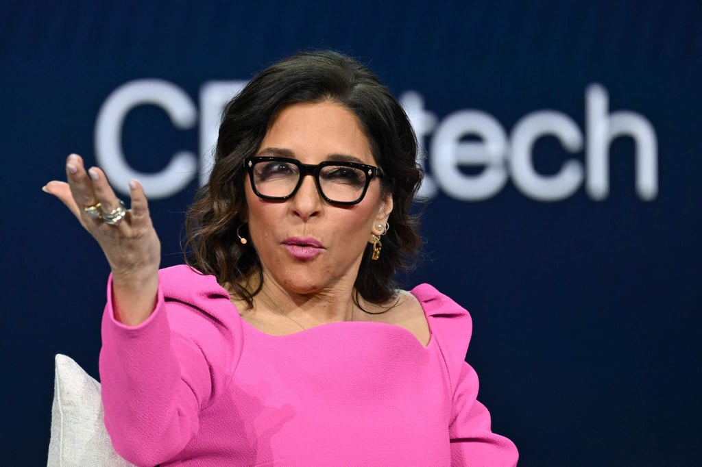 Linda Yaccarino, former CEO of X, speaks during a keynote address at the Consumer Electronics Show in Las Vegas on January 7, 2025. Photo: AFP