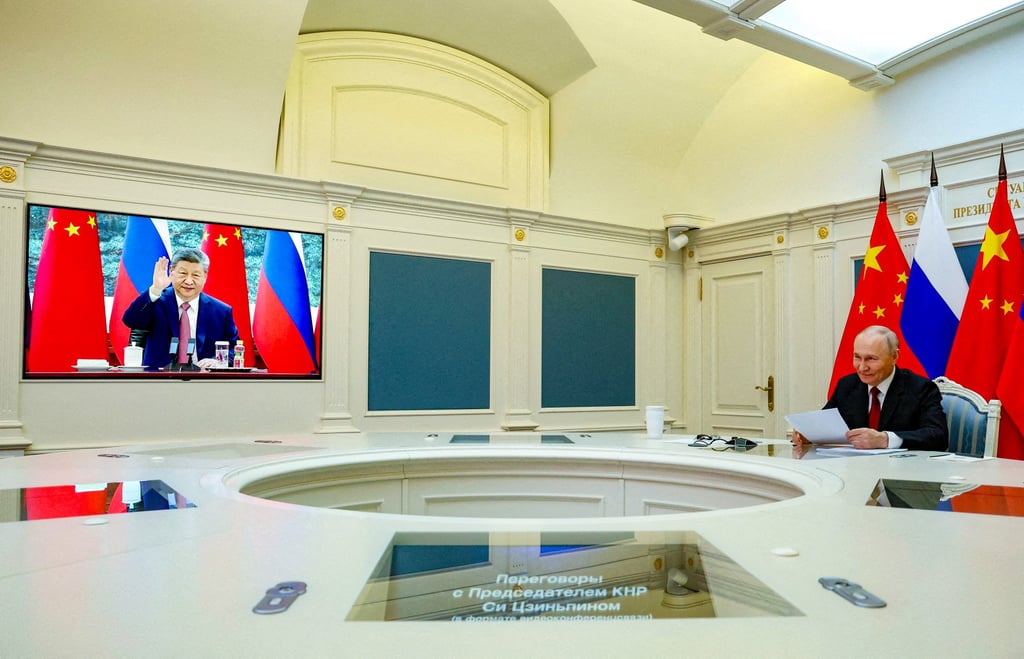 Xi Jinping and Vladimir Putin during the meeting. Photo: via Reuters Xi Jinping and Vladimir Putin during the meeting. Photo: via Reuters