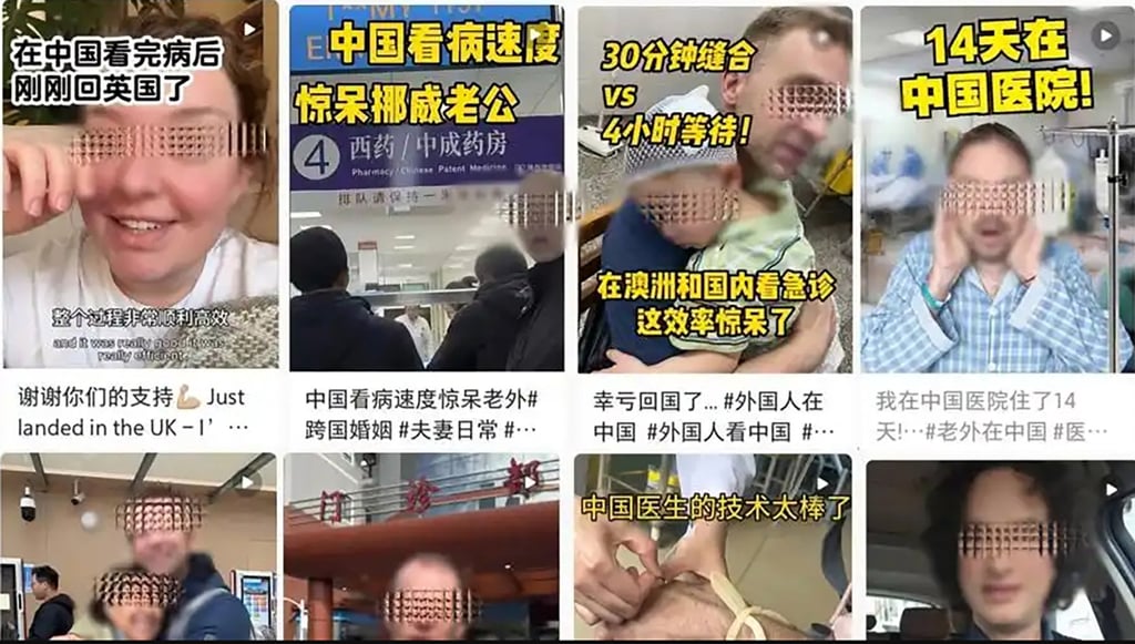 This composite image shows eight people who have travelled to China for medical treatment. Photo: Baidu