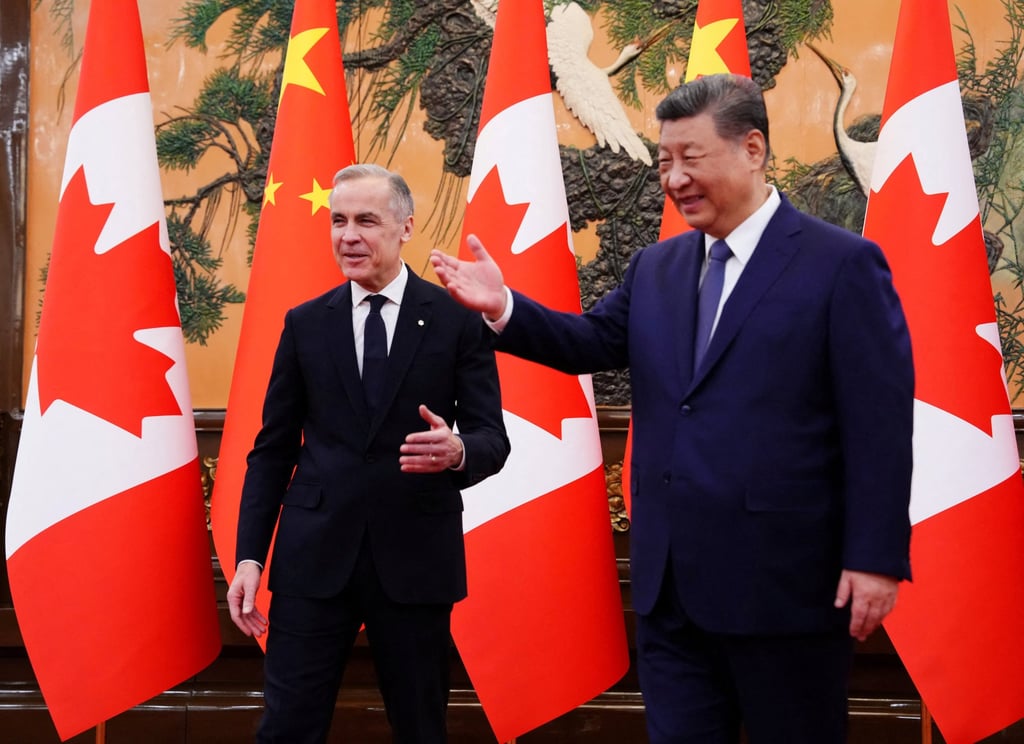 Canadian Prime Minister Mark Carney met Chinese President Xi Jinping in Beijing on January 16, where the pair announced a new strategic partnership that will open Canada up to Chinese electric vehicles. Photo: Reuters