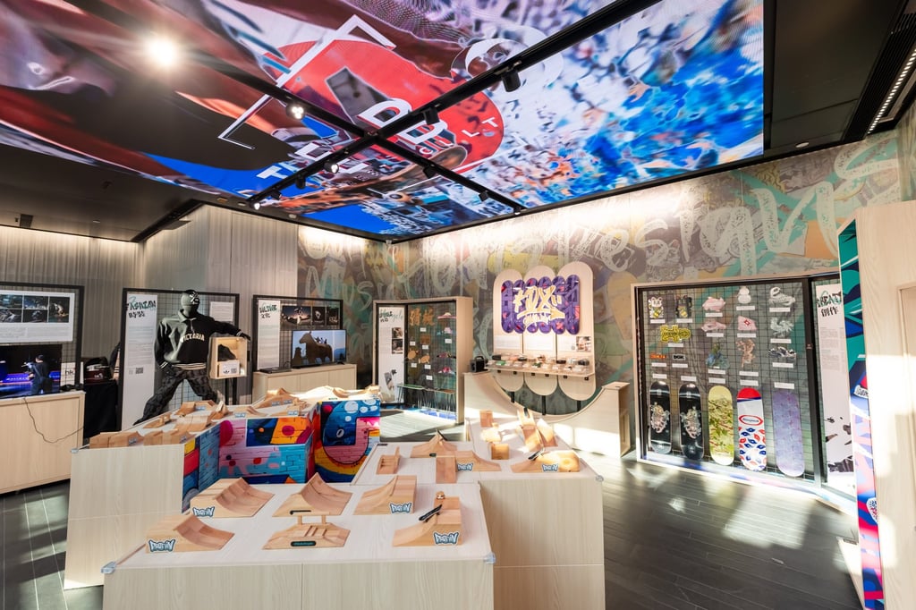 The “Drop In” skateboarding exhibition at the DX Design Hub. Photo: courtesy Hong Kong Design Centre