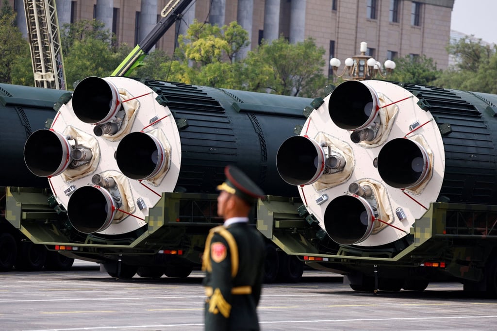 DF-5C nuclear missiles are displayed during a military parade in Beijing, China, in September 2025. Photo: Reuters