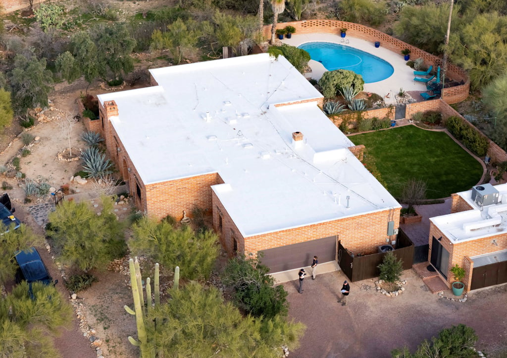 The home of Nancy Guthrie in Tucson, Arizona. Photo: Reuters The home of Nancy Guthrie in Tucson, Arizona. Photo: Reuters