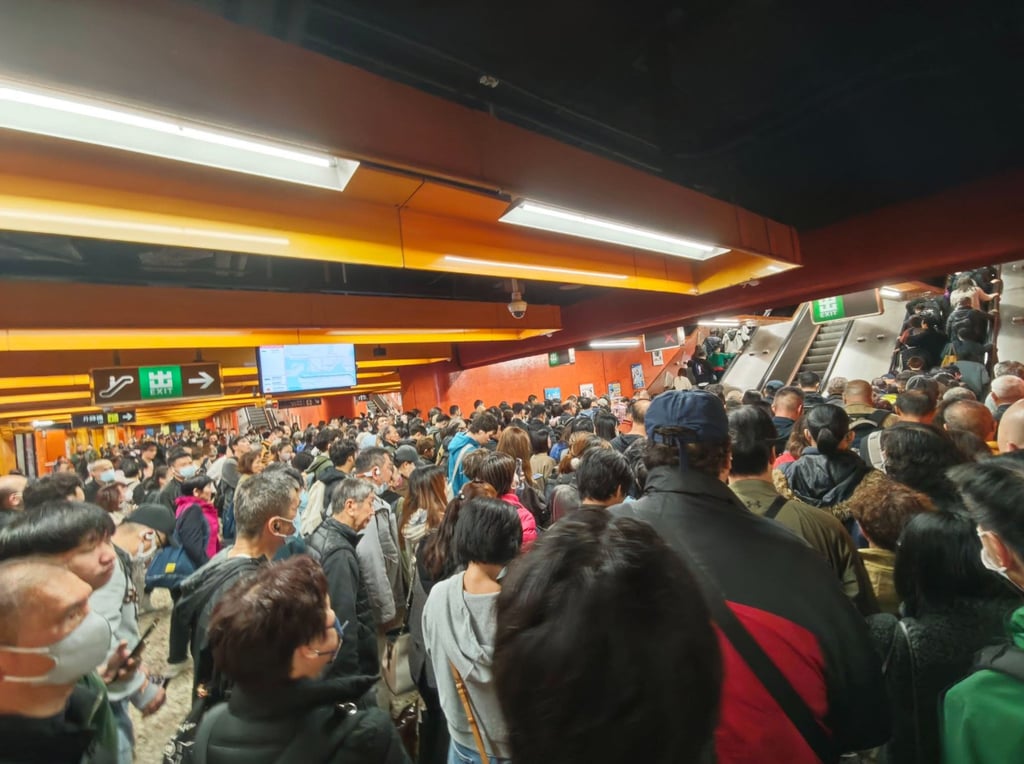 Commuters bound for North Point were encouraged to take the Tseung Kwan O line as an alternative. Photo: Handout
