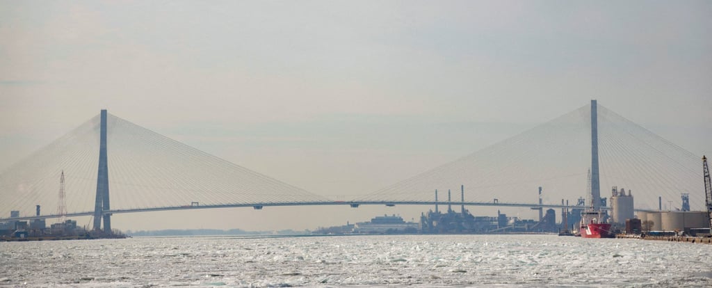 The Gordie Howe International Bridge linking Detroit to Windsor Ontario Canada. Photo: Reuters