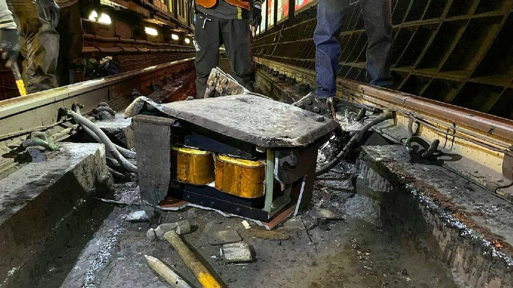 Objects, including vehicle components and signalling equipment, found on the track segment between Wan Chai and Causeway Bay stations. Photo: Handout