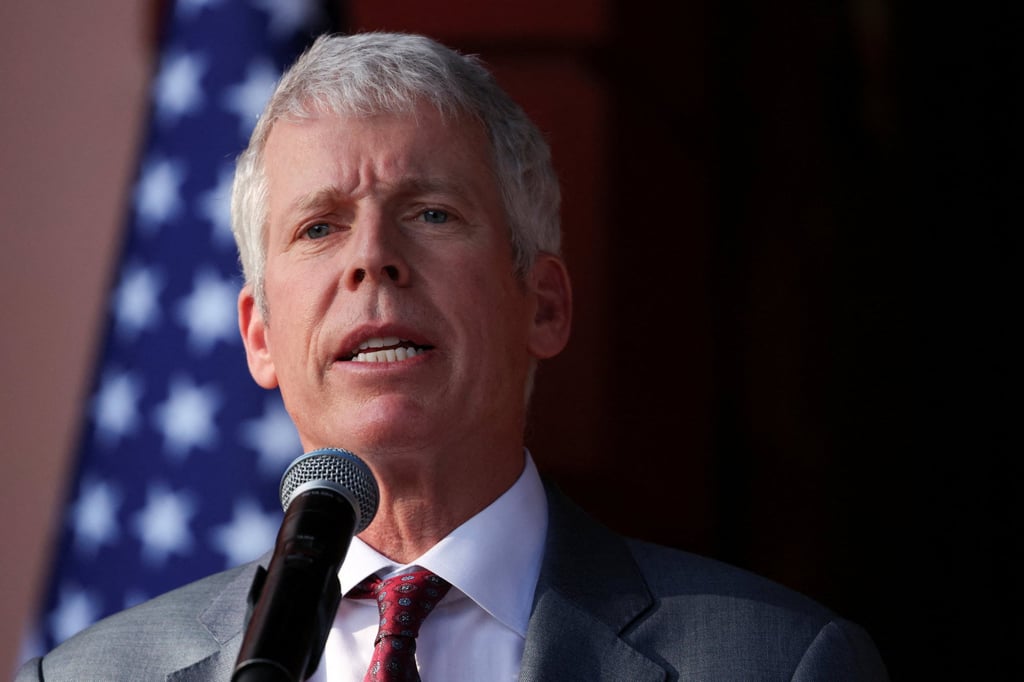 US Energy Secretary Chris Wright speaks to media in Caracas on Wednesday during the highest-level US energy visit to Venezuela in nearly 30 years. Photo: Reuters