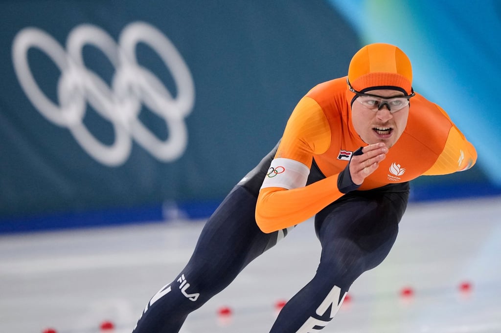 Joep Wennemars reskates the 1,000m alone and finished with the fifth-fastest time. Photo: AP