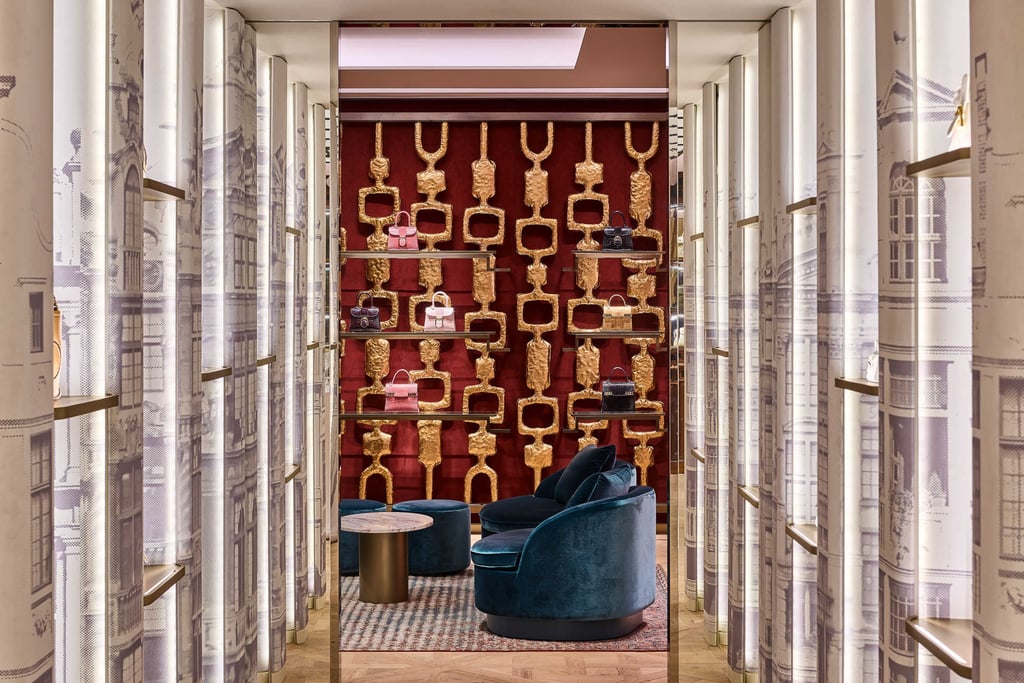 Step into a journey through Versailles, Flanders and Brussels, all the while being embraced by the intimate warm glow of the luxurious Chinese imperial red of the VIC Lounge in Delvaux Beijing Wangfu Central. Photo: Handout Step into a journey through Versailles, Flanders and Brussels, all the while being embraced by the intimate warm glow of the luxurious Chinese imperial red of the VIC Lounge in Delvaux Beijing Wangfu Central. Photo: Handout