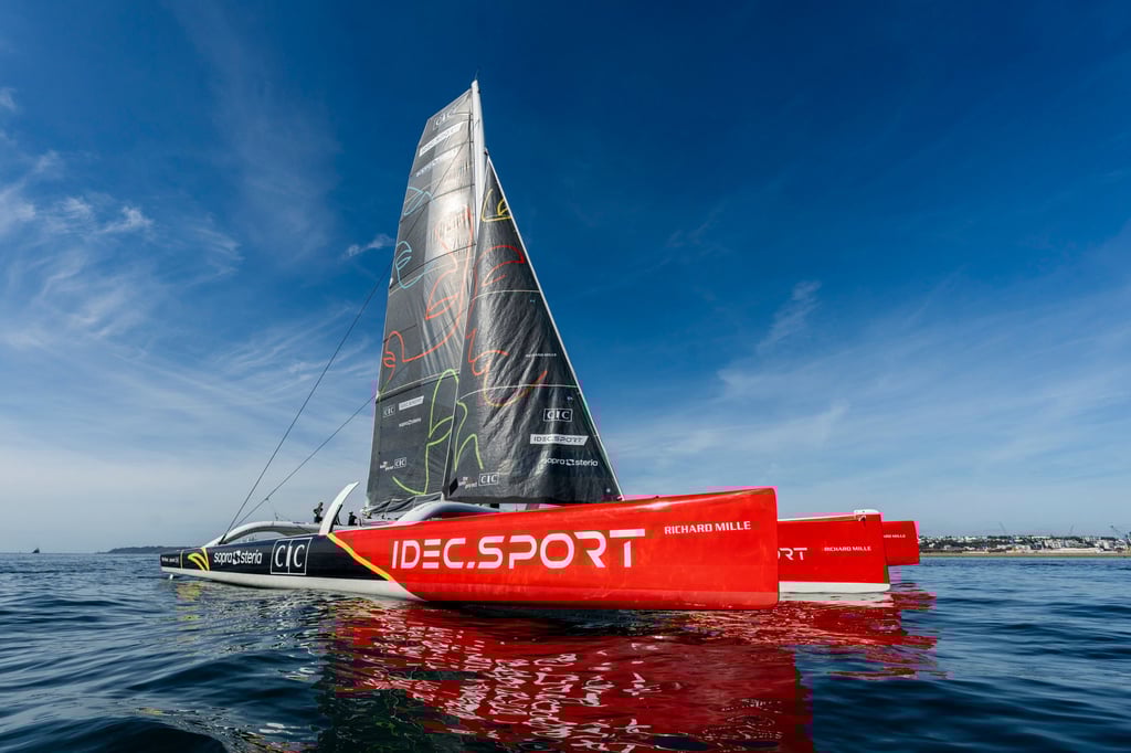 The Famous Project’s boat, the Idec Sport. Photo: Alexander Champy-McLean The Famous Project’s boat, the Idec Sport. Photo: Alexander Champy-McLean