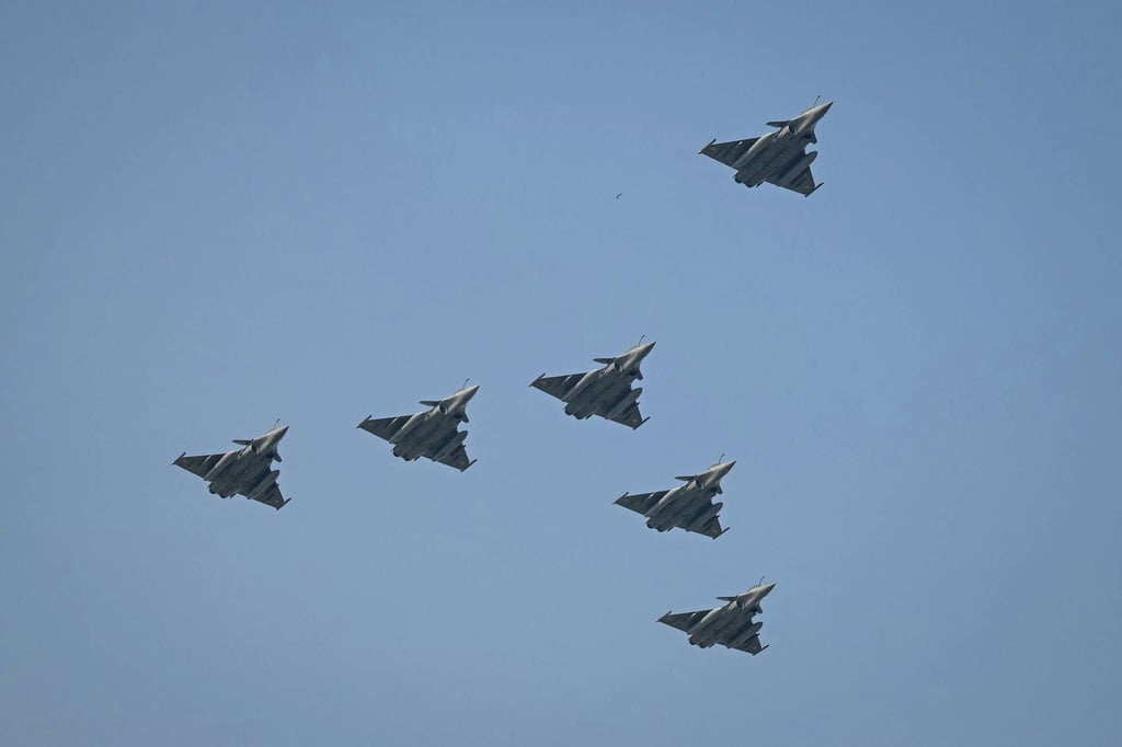 Indian Air Force’s Rafale jets fly during the country’s Republic Day parade in New Delhi on January 26. Photo: AFP Indian Air Force’s Rafale jets fly during the country’s Republic Day parade in New Delhi on January 26. Photo: AFP