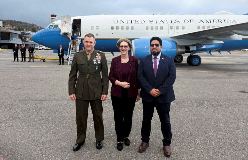General Francis Donovan, ambassador Laura Dogu and senior Pentagon official Joseph Humire. Photo: US Southern Command via Reuters