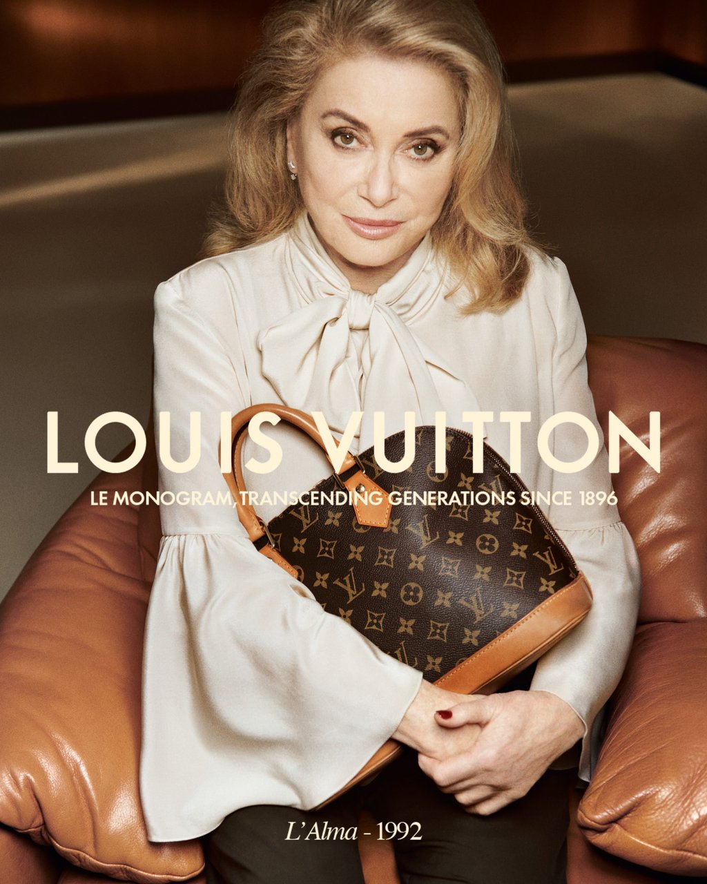 Legendary French movie star Catherine Deneuve exudes elegance holding the sculptural Alma. Photo: Handout