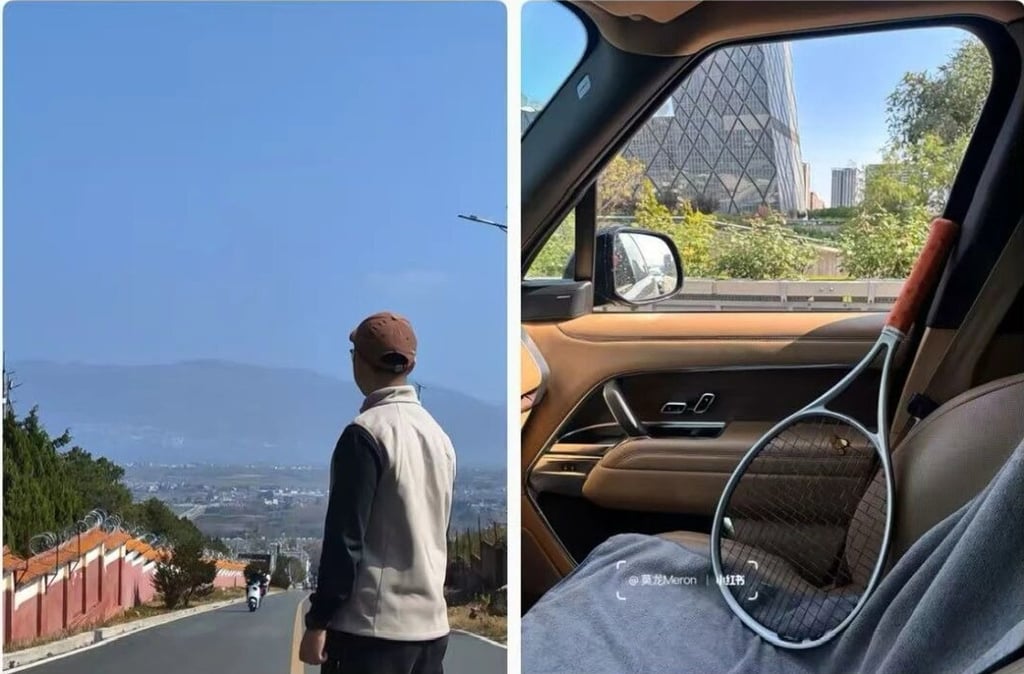 Seorang pria menikmati pemandangan saat liburan sementara raket tenisnya siap di dalam mobilnya untuk berlatih di tempat pelatihan tenis. Foto: Dokumen pribadi