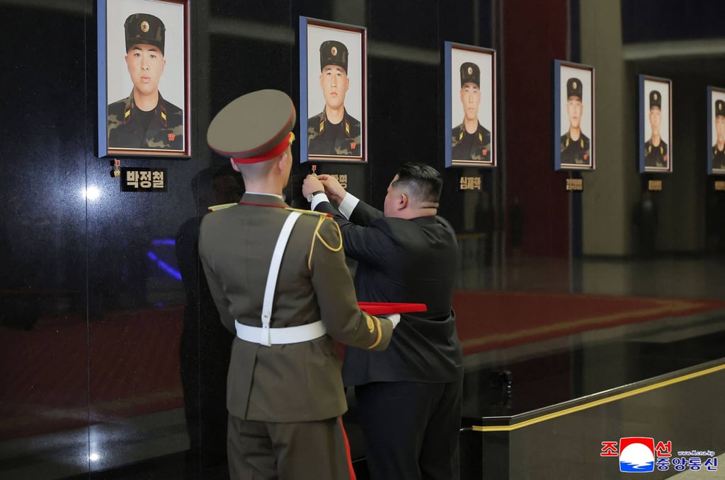 North Korean leader Kim Jong-un presenting posthumous medals in December for North Korean soldiers killed in Russia. Photo: KCNA via AFP North Korean leader Kim Jong-un presenting posthumous medals in December for North Korean soldiers killed in Russia. Photo: KCNA via AFP