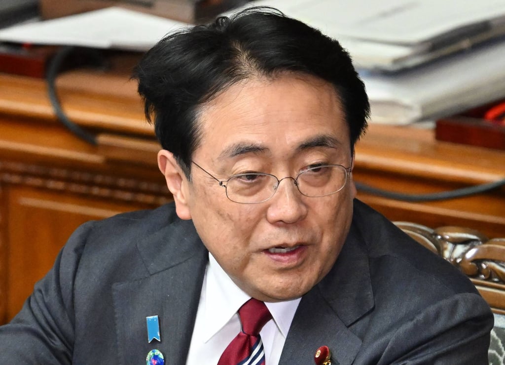 Japan’s Minister of Economy, Trade and Industry Ryosei Akazawa attends a House of Representatives plenary session in Tokyo on Tuesday. Photo: AFP