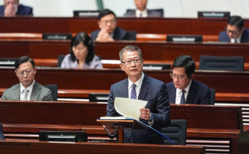 Financial Secretary Paul Chan Mo delivers his budget speech on Wednesday. Photo: Eugene Lee Financial Secretary Paul Chan Mo delivers his budget speech on Wednesday. Photo: Eugene Lee