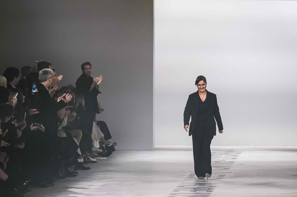 Designer Maria Grazia Chiuri takes her bow at Fendi. Photo: AFP Designer Maria Grazia Chiuri takes her bow at Fendi. Photo: AFP