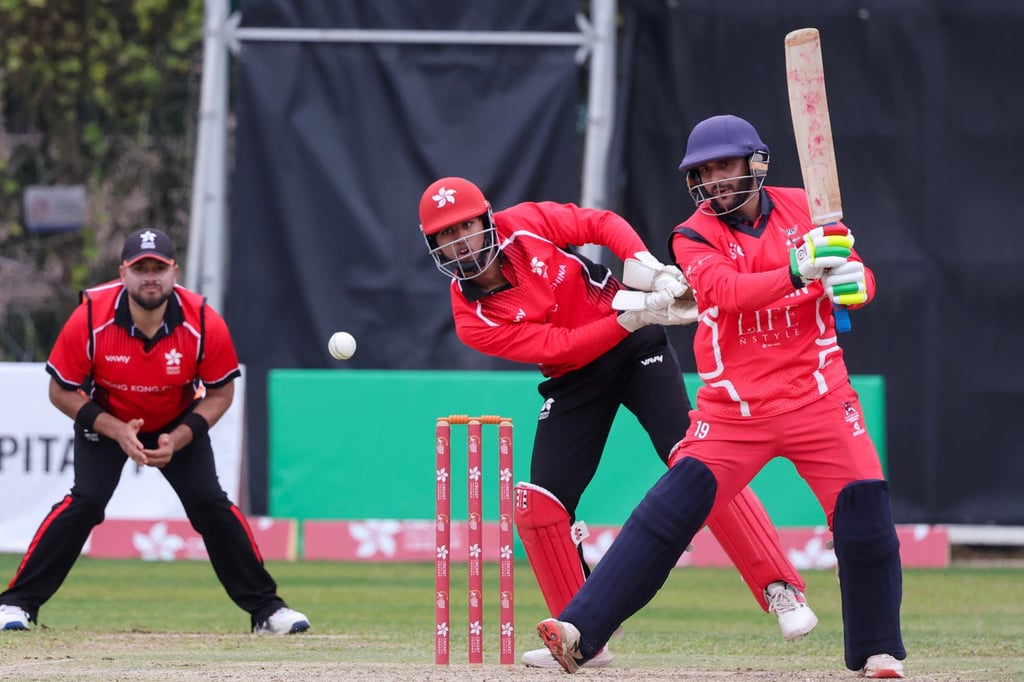 Shiv Mathur (middle) can also keep wicket, doing so here against Bahrain last February. Photo: Dickson Lee