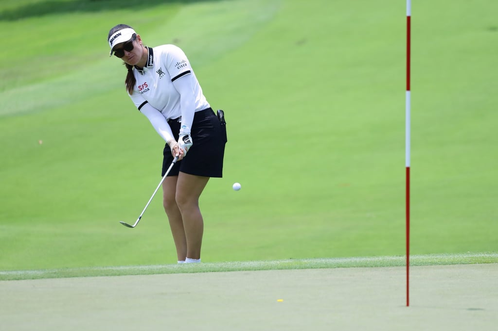 Hannah Green had an erratic back nine at Sentosa Golf Club in Singapore on Sunday. Photo: AP