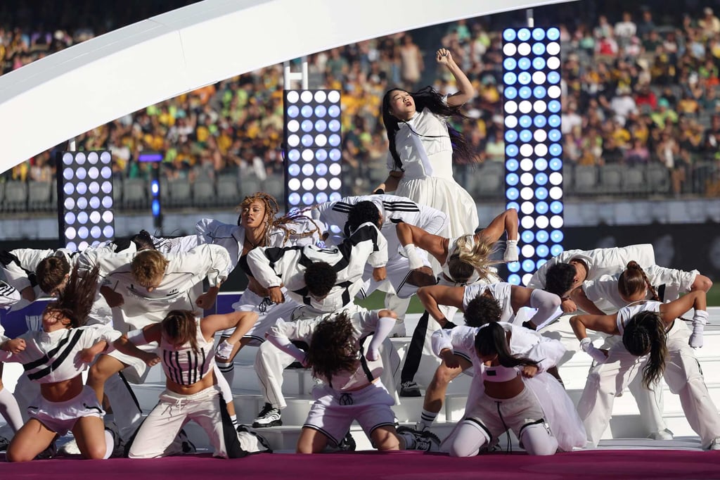 US rapper and singer Audrey Nuna (top) performs during the opening ceremony. Photo: AFP