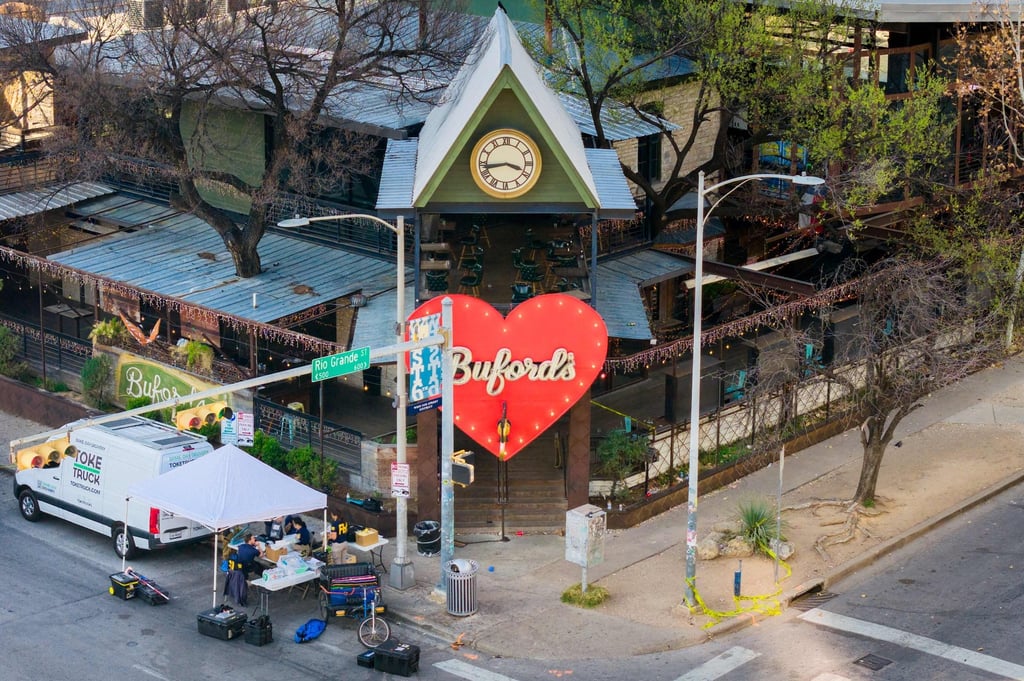 The shooting happened outside Buford’s Backyard Beer Garden. Photo: AFP