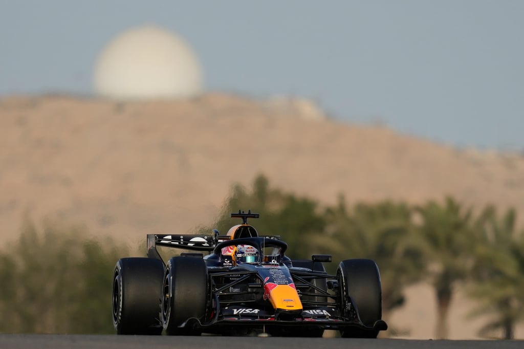 Red Bull’s Max Verstappen steers his car during pre-season testing in Bahrain. Photo: AP