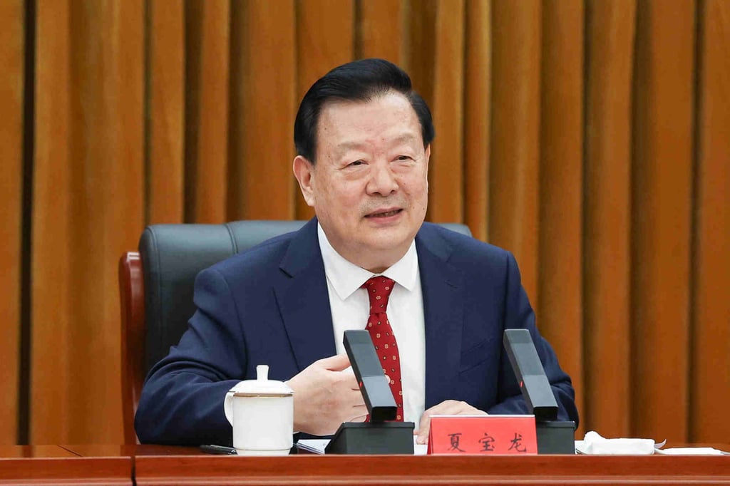 Xia Baolong gave a 30-minute speech. Photo: Handout