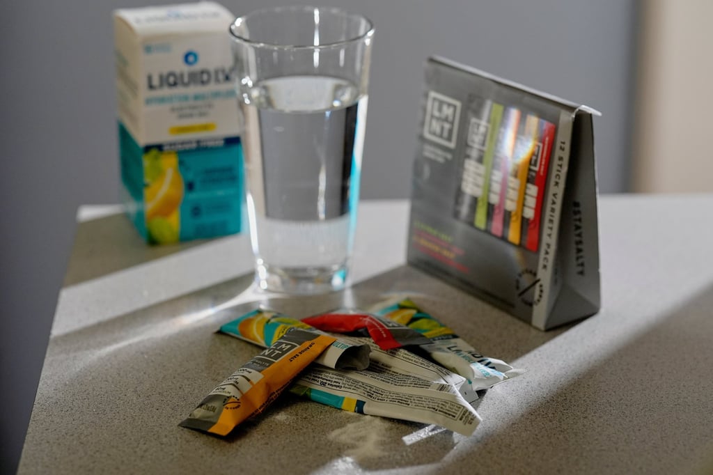 Electrolyte supplements are all over social media these days as influencers rate them and share how to make them at home. Photo: AP