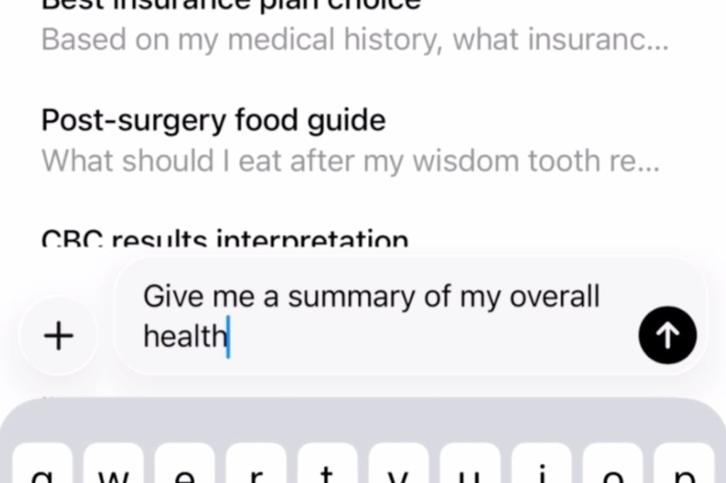 This image by OpenAI shows a health chatbot on a phone app. Photo: OpenAI via AP This image by OpenAI shows a health chatbot on a phone app. Photo: OpenAI via AP