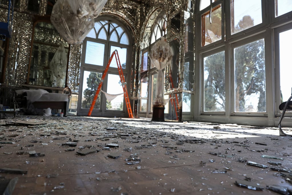Debris inside Golestan Palace. Photo: West Asia News Agency via Reuters