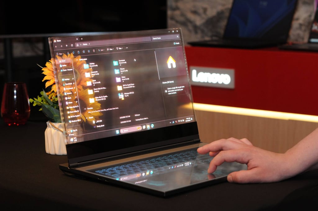 In 2024, Lenovo presented a laptop with a transparent screen. Many of these items never leave the proof-of-concept stage. Photo: Wolf von Dewitz/dpa