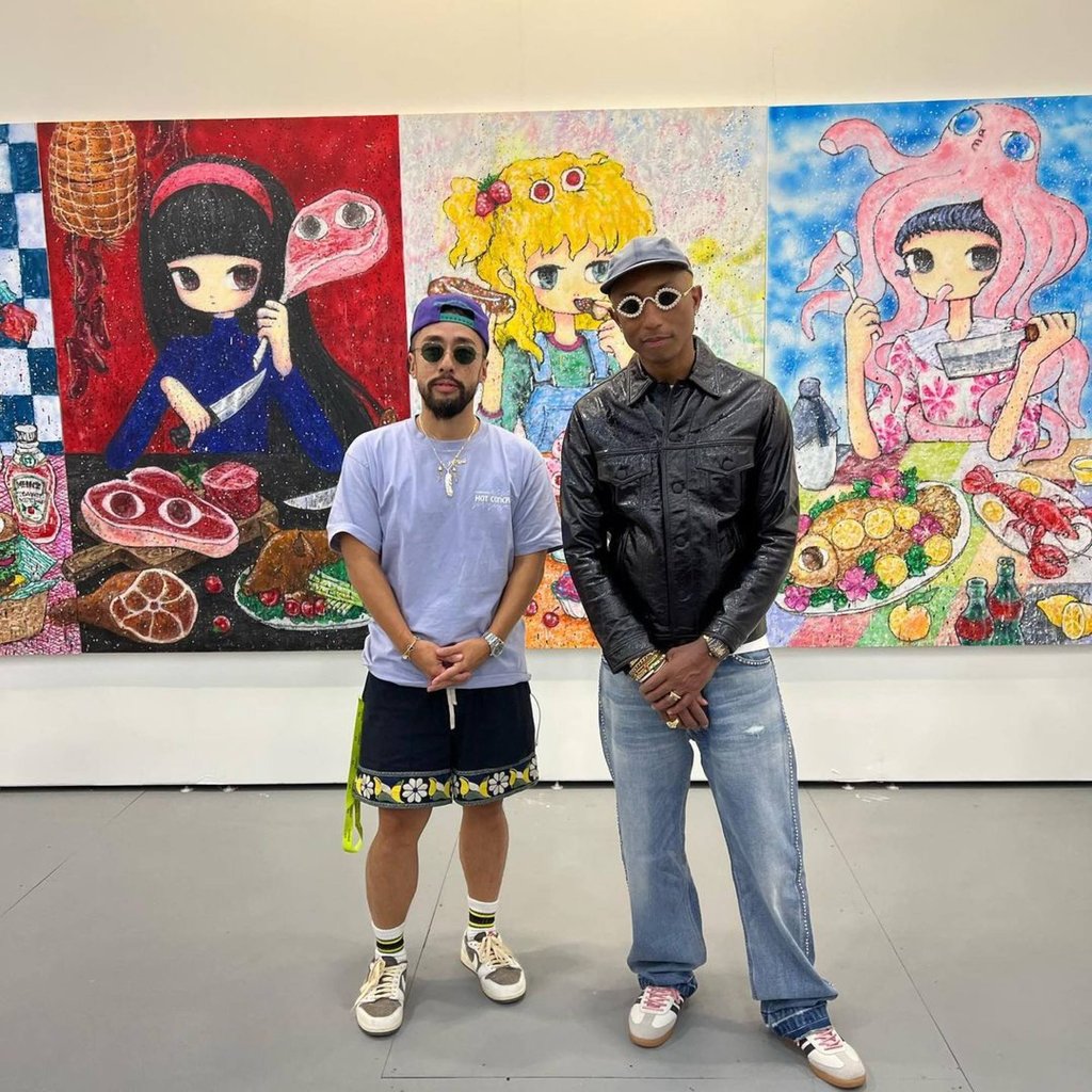 Poon with Pharrell Williams in Miami, in December 2022. Photo: @kpee/Instagram