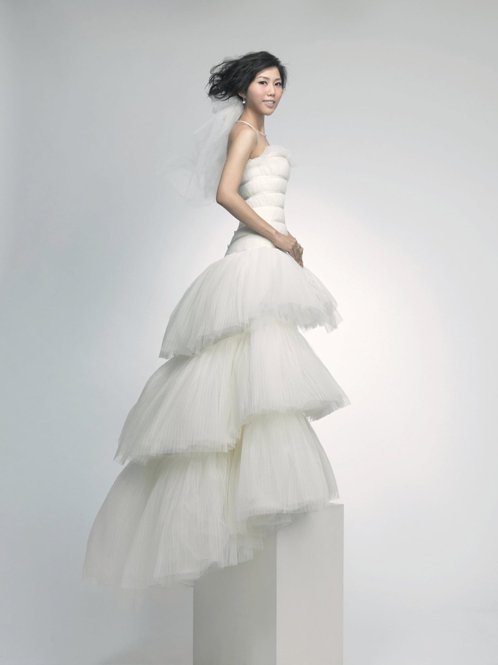 Faye Tsui in a Karl Lagerfeld-designed wedding dress. Photo: Handout