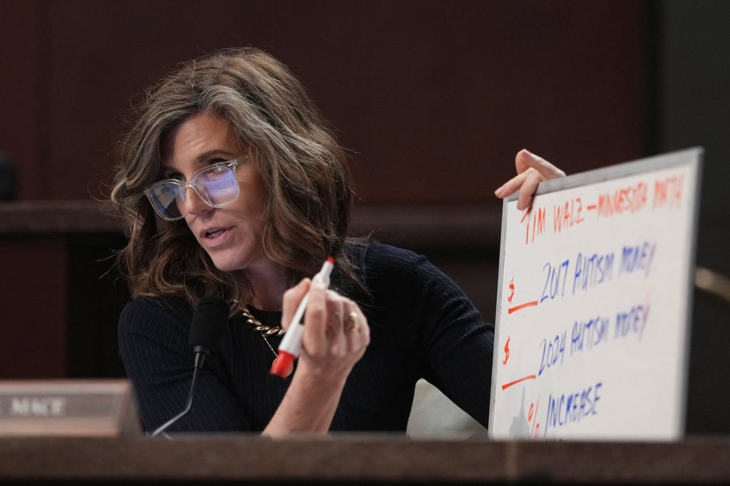 US congresswoman Nancy Mace speaks during a House Oversight and Accountability Committee hearing in Washington on Wednesday. Photo: Reuters
