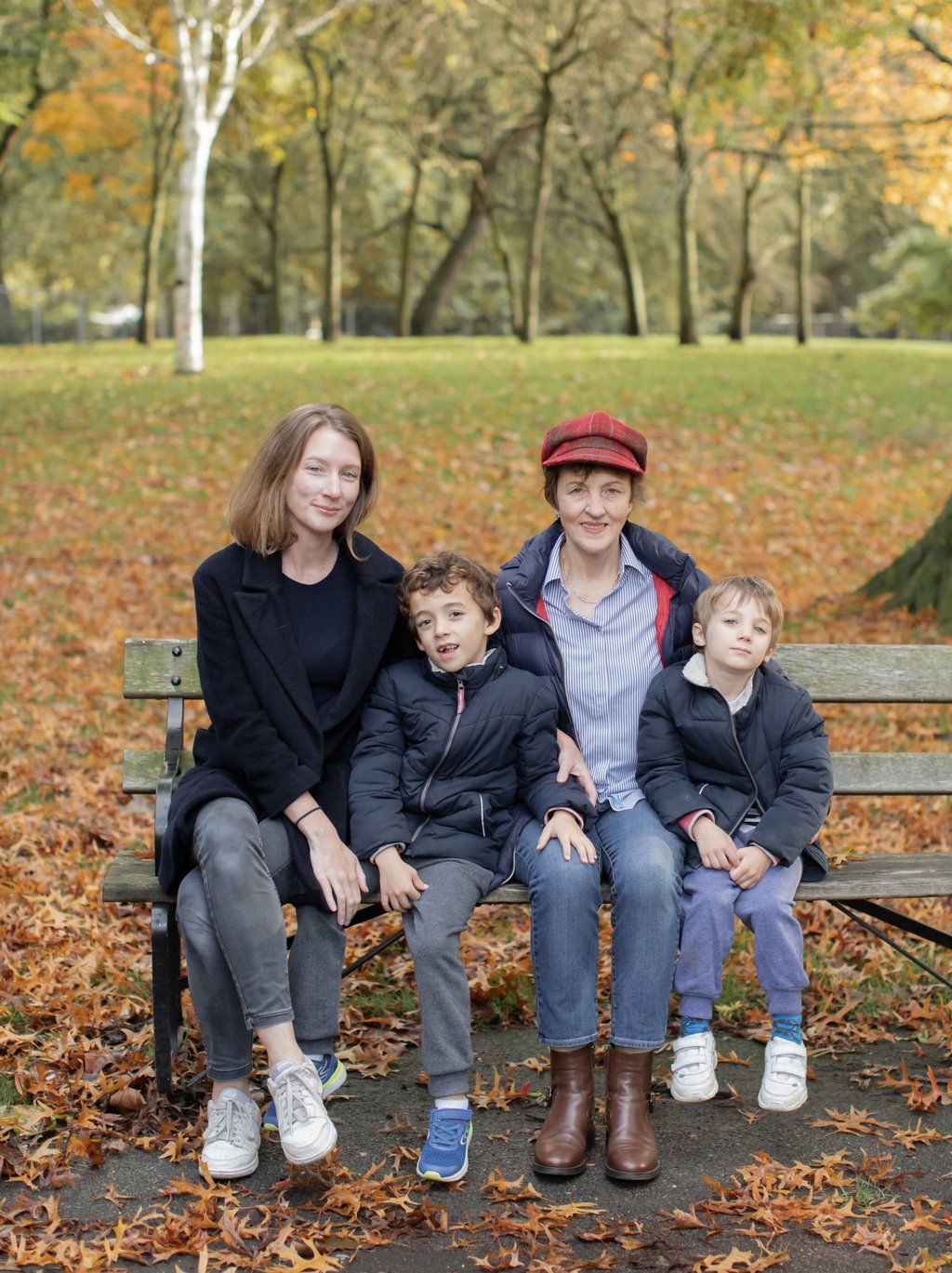 Houng with daughter Harriet and her grandsons. Photo: courtesy Jane Houng