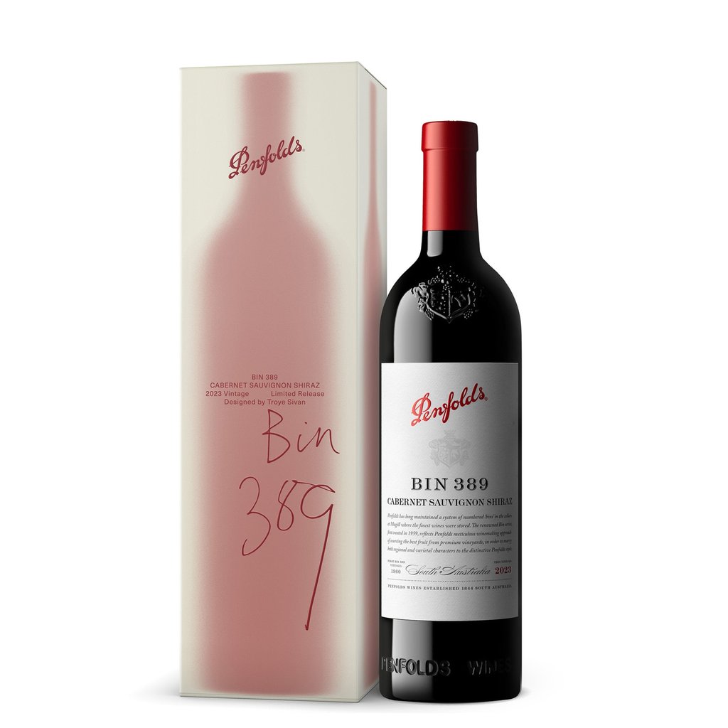 The Penfolds x Troye Sivan Bin 389 gift box. Photo: Handout The Penfolds x Troye Sivan Bin 389 gift box. Photo: Handout
