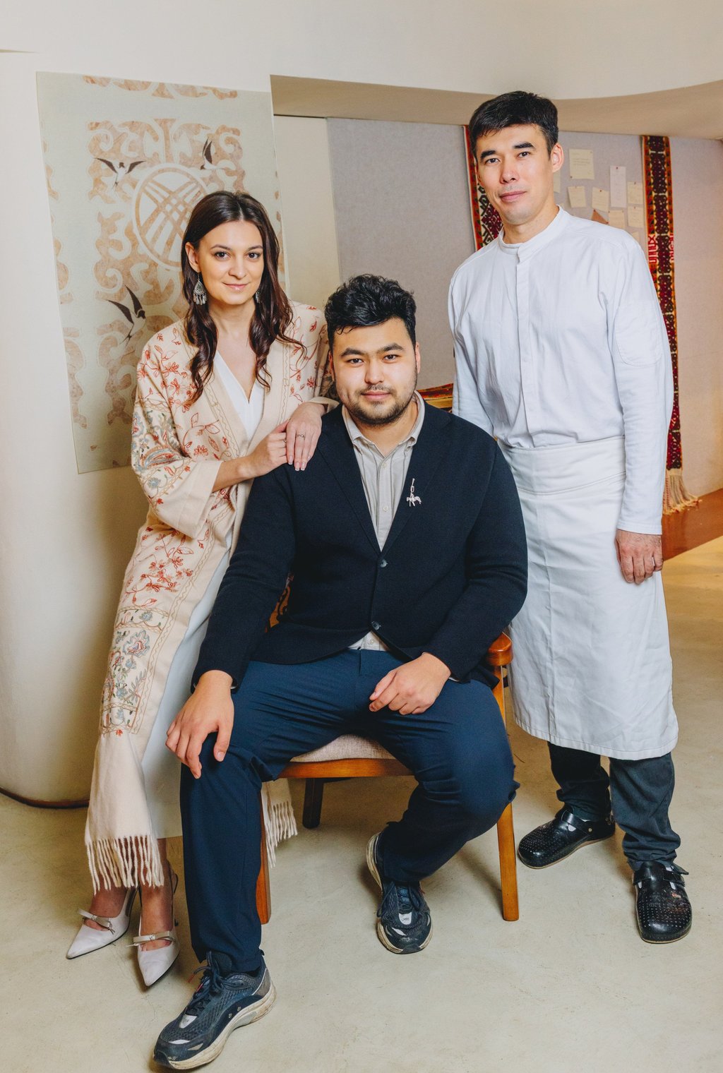 The restaurant’s co-founders (from left), Xeniya Tregubenko, Ali Nuraly and head chef Marat Zakaryayev. Photo: Jocelyn Tam