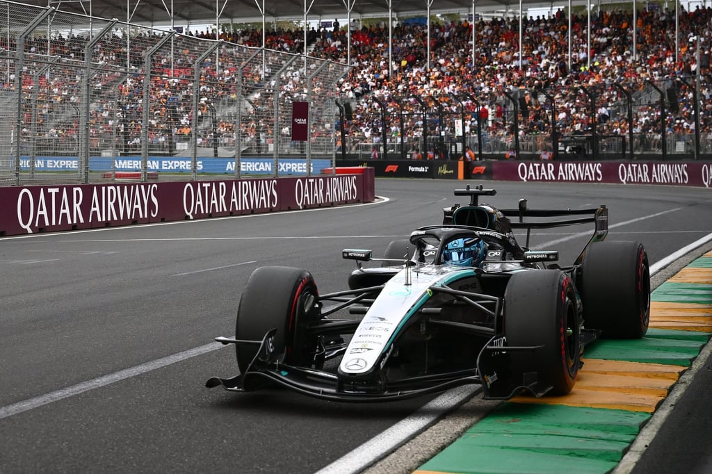George Russell finished 0.293 seconds ahead of his Mercedes teammate Kimi Antonelli. Photo: EPA