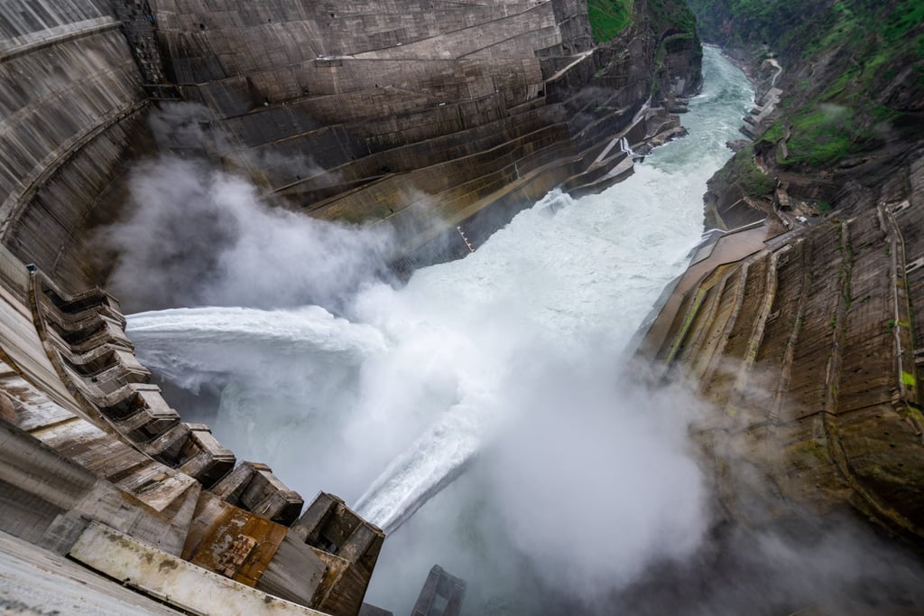 A view of the Baihetan hydropower station, which straddles the provinces of Yunnan and Sichuan in southwestern China. Photo: Xinhua